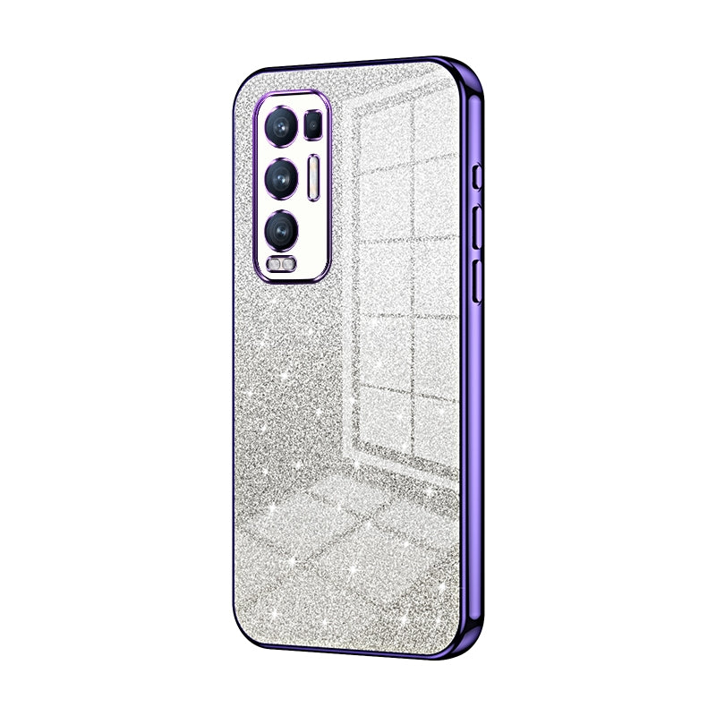 OPPO Reno5 Pro+ Luxurious Electroplated Gradient Glitter Powder Case - Enhanced Lens Protection