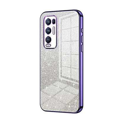 OPPO Reno5 Pro+ Luxurious Electroplated Gradient Glitter Powder Case - Enhanced Lens Protection