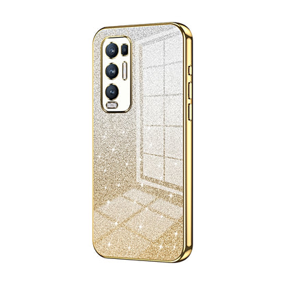 OPPO Reno5 Pro+ Luxurious Electroplated Gradient Glitter Powder Case - Enhanced Lens Protection