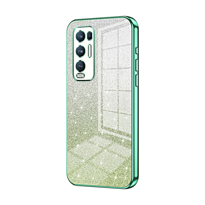 OPPO Reno5 Pro+ Luxurious Electroplated Gradient Glitter Powder Case - Enhanced Lens Protection