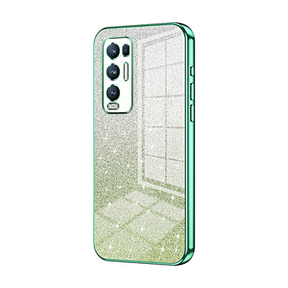 OPPO Reno5 Pro+ Luxurious Electroplated Gradient Glitter Powder Case - Enhanced Lens Protection