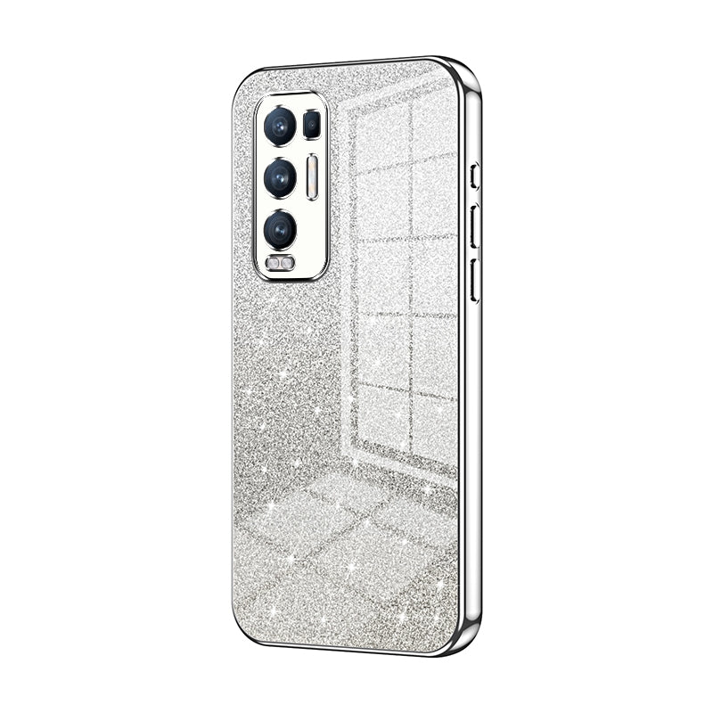 OPPO Reno5 Pro+ Luxurious Electroplated Gradient Glitter Powder Case - Enhanced Lens Protection
