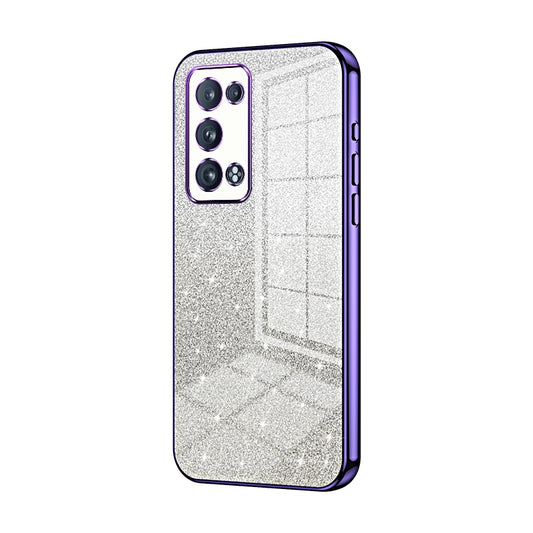 OPPO Reno6 Pro+ Luxurious Electroplated Gradient Glitter Powder Case - Enhanced Lens Protection