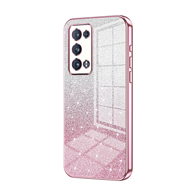 OPPO Reno6 Pro+ Luxurious Electroplated Gradient Glitter Powder Case - Enhanced Lens Protection
