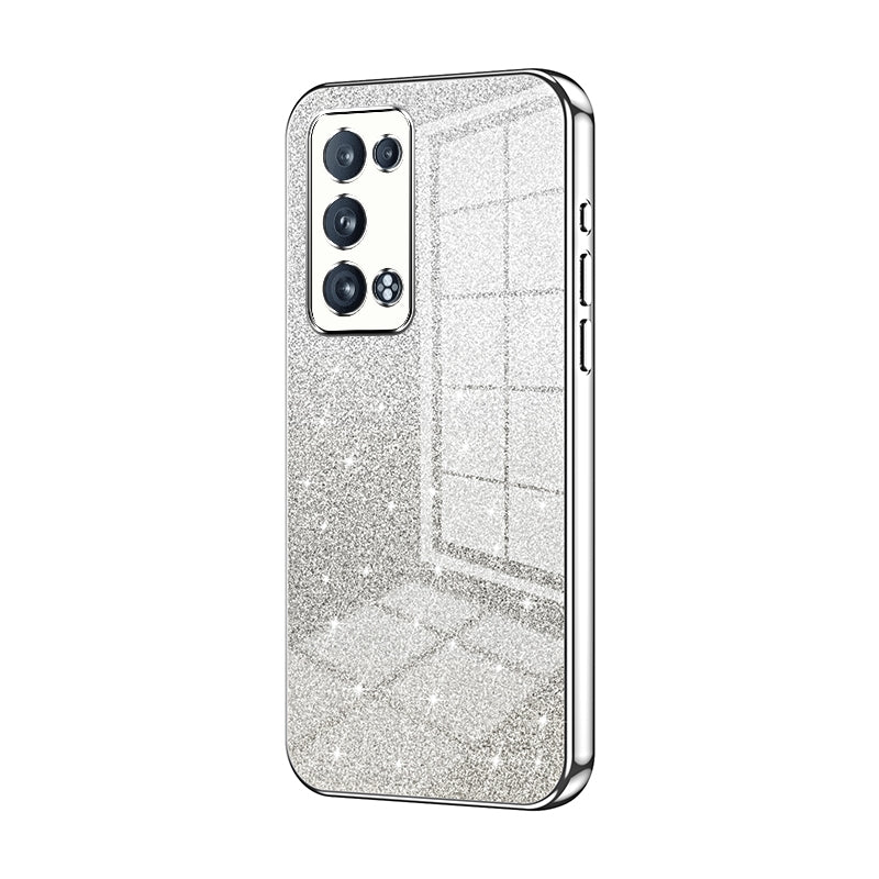 OPPO Reno6 Pro+ Luxurious Electroplated Gradient Glitter Powder Case - Enhanced Lens Protection