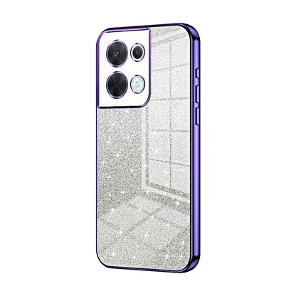 OPPO Reno8 Luxurious Electroplated Gradient Glitter Powder Case - Enhanced Lens Protection