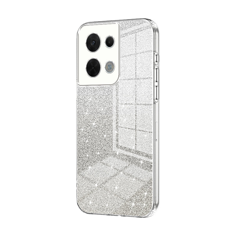 OPPO Reno8 Luxurious Electroplated Gradient Glitter Powder Case - Enhanced Lens Protection