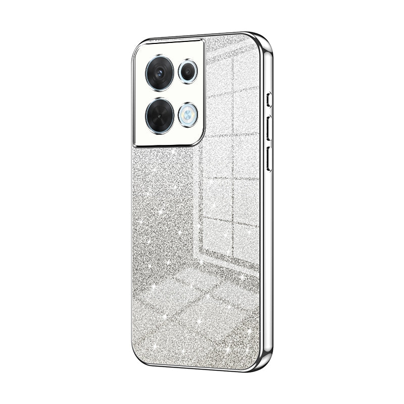 OPPO Reno8 Luxurious Electroplated Gradient Glitter Powder Case - Enhanced Lens Protection