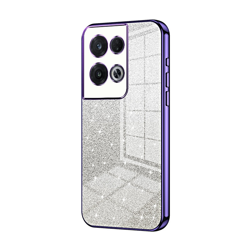 OPPO Reno8 Pro Luxurious Electroplated Gradient Glitter Powder Case - Enhanced Lens Protection