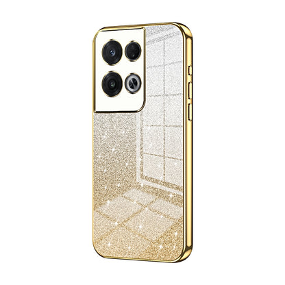 OPPO Reno8 Pro Luxurious Electroplated Gradient Glitter Powder Case - Enhanced Lens Protection