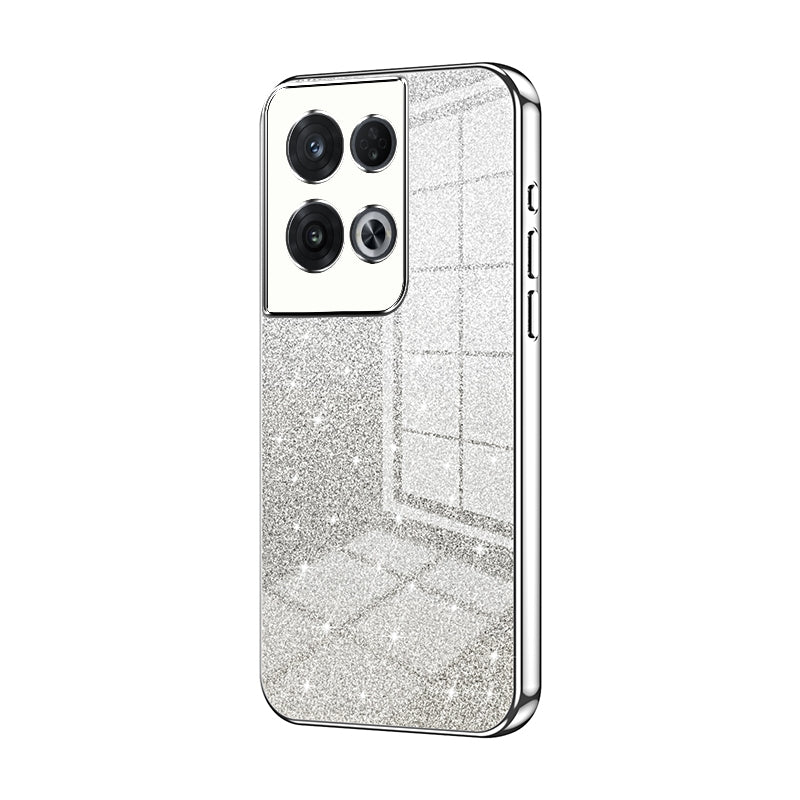OPPO Reno8 Pro Luxurious Electroplated Gradient Glitter Powder Case - Enhanced Lens Protection
