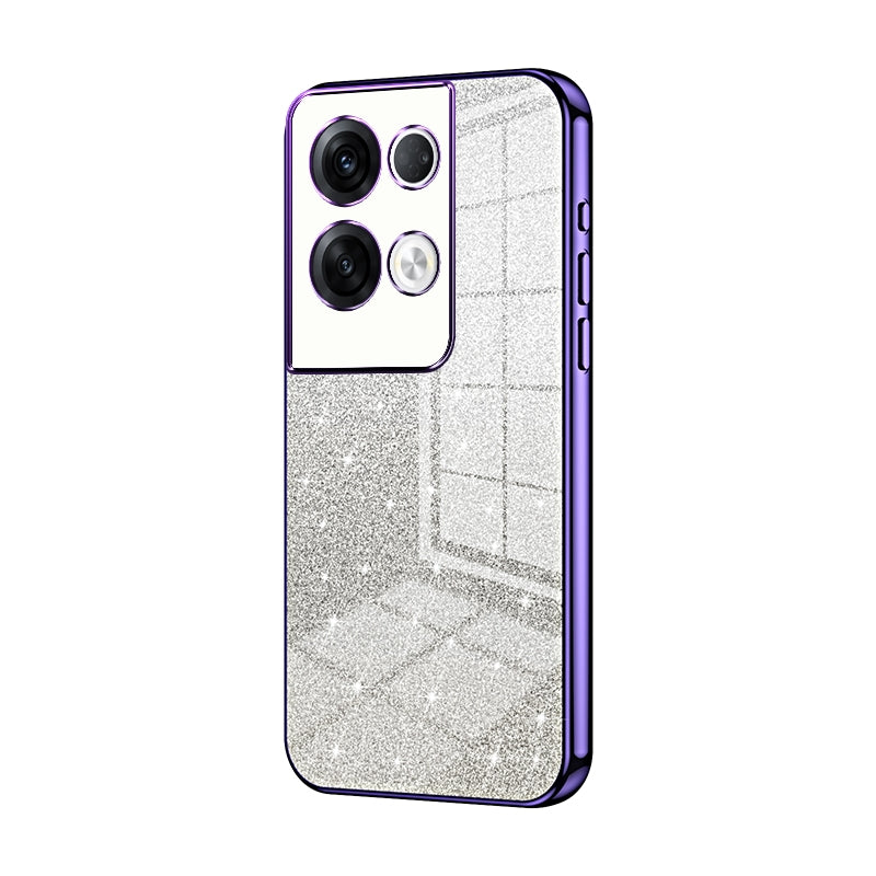 OPPO Reno8 Pro+ Luxurious Electroplated Gradient Glitter Powder Case - Enhanced Lens Protection