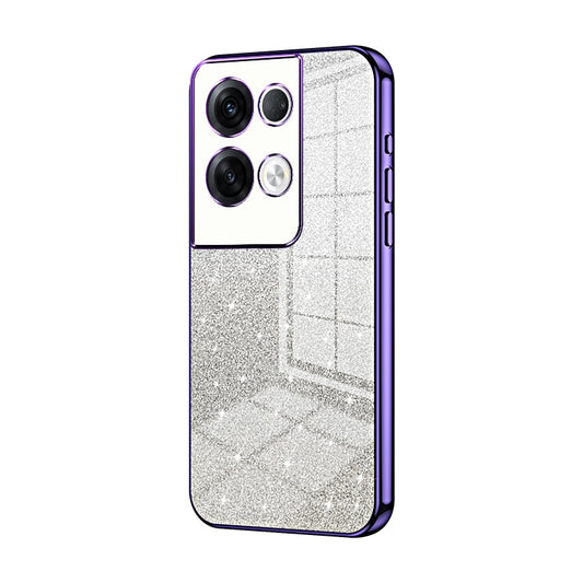 OPPO Reno8 Pro+ Luxurious Electroplated Gradient Glitter Powder Case - Enhanced Lens Protection
