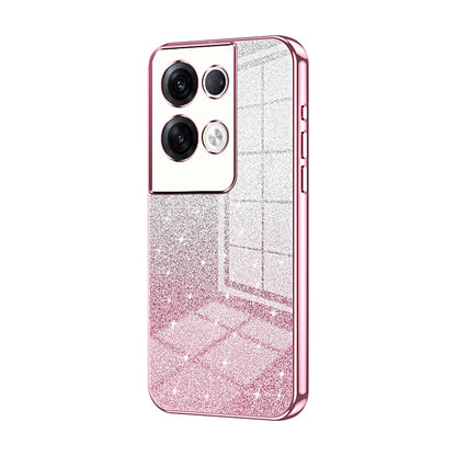 OPPO Reno8 Pro+ Luxurious Electroplated Gradient Glitter Powder Case - Enhanced Lens Protection