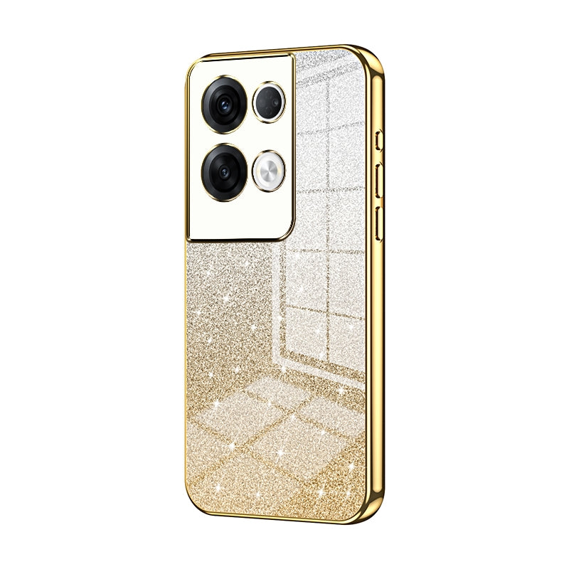 OPPO Reno8 Pro+ Luxurious Electroplated Gradient Glitter Powder Case - Enhanced Lens Protection