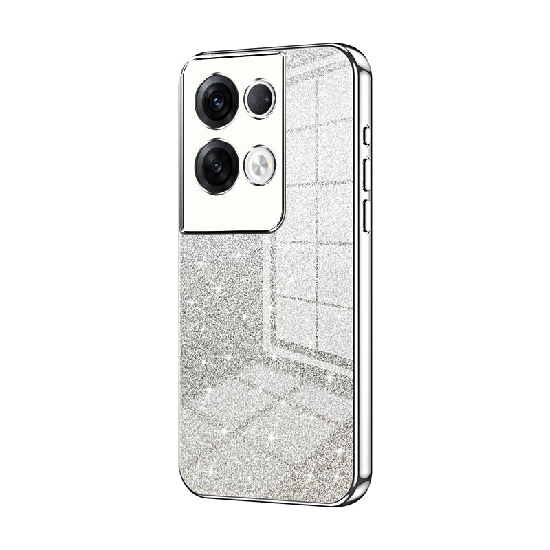 OPPO Reno8 Pro+ Luxurious Electroplated Gradient Glitter Powder Case - Enhanced Lens Protection