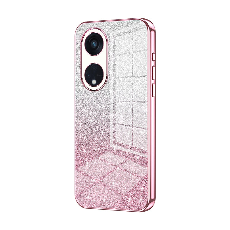 OPPO Reno8 T 5G Luxurious Electroplated Gradient Glitter Powder Case - Enhanced Lens Protection