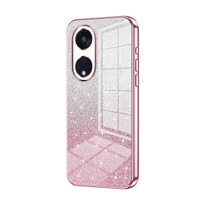 OPPO Reno8 T 5G Luxurious Electroplated Gradient Glitter Powder Case - Enhanced Lens Protection