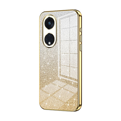 OPPO Reno8 T 5G Luxurious Electroplated Gradient Glitter Powder Case - Enhanced Lens Protection