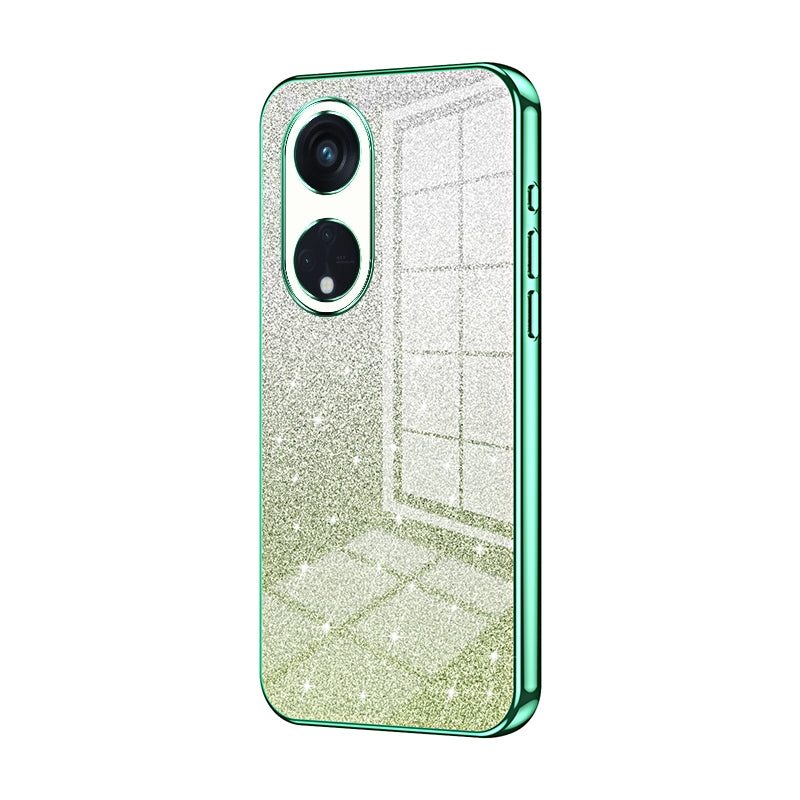 OPPO Reno8 T 5G Luxurious Electroplated Gradient Glitter Powder Case - Enhanced Lens Protection