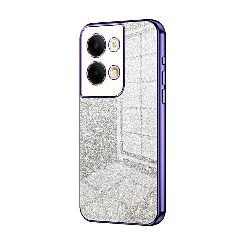 OPPO Reno9 Luxurious Electroplated Gradient Glitter Powder Case - Enhanced Lens Protection