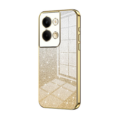 OPPO Reno9 Luxurious Electroplated Gradient Glitter Powder Case - Enhanced Lens Protection