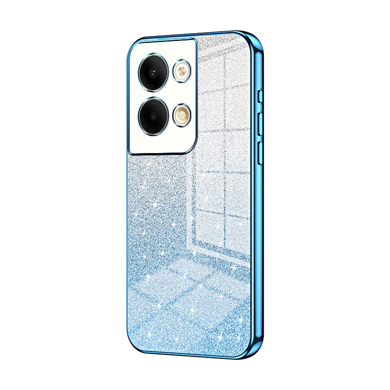 OPPO Reno9 Luxurious Electroplated Gradient Glitter Powder Case - Enhanced Lens Protection