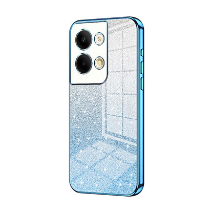 OPPO Reno9 Luxurious Electroplated Gradient Glitter Powder Case - Enhanced Lens Protection