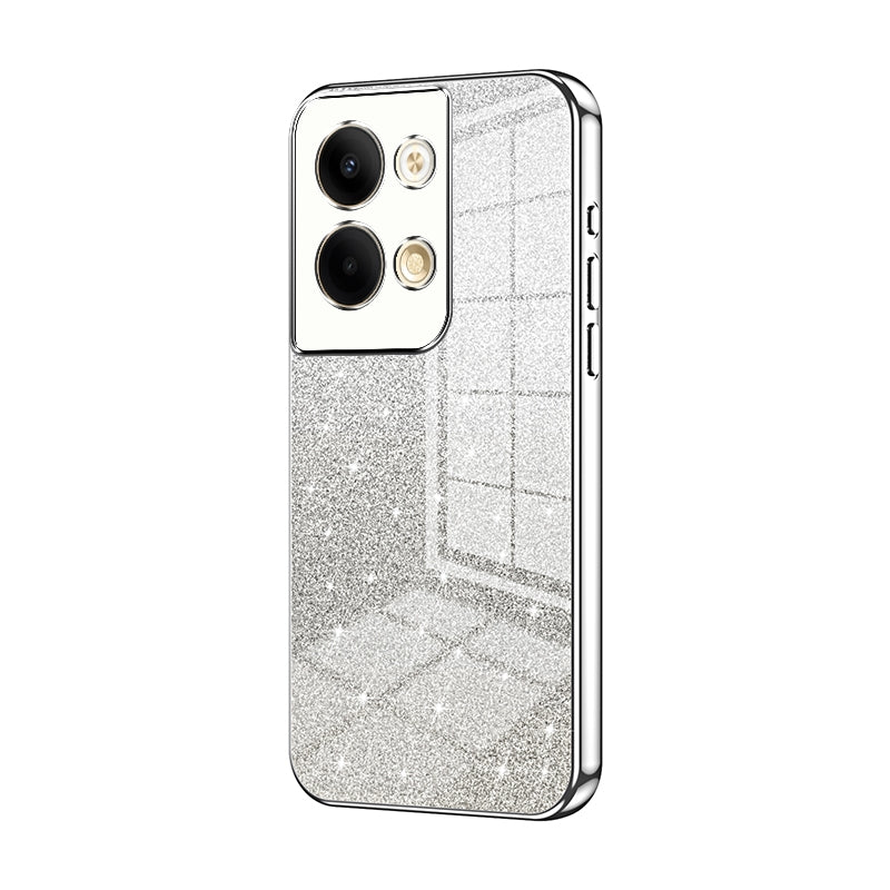 OPPO Reno9 Luxurious Electroplated Gradient Glitter Powder Case - Enhanced Lens Protection