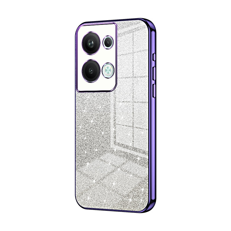 OPPO Reno9 Pro+ Luxurious Electroplated Gradient Glitter Powder Case - Enhanced Lens Protection