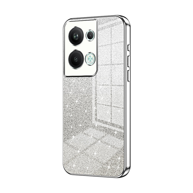 OPPO Reno9 Pro+ Luxurious Electroplated Gradient Glitter Powder Case - Enhanced Lens Protection