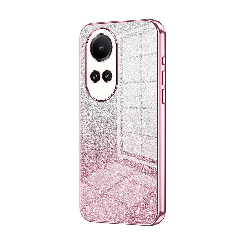 Reno10 Pro 5G Global Luxurious Electroplated Gradient Glitter Powder Case - Enhanced Lens Protection