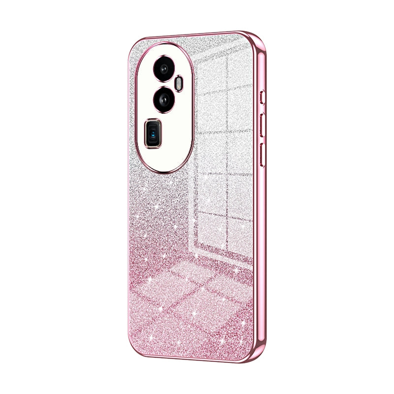 OPPO Reno10 Pro+ Luxurious Electroplated Gradient Glitter Powder Case - Enhanced Lens Protection