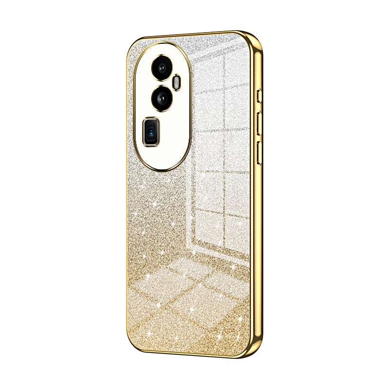 OPPO Reno10 Pro+ Luxurious Electroplated Gradient Glitter Powder Case - Enhanced Lens Protection