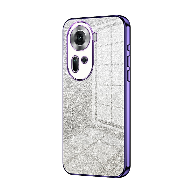OPPO Reno11 Global Luxurious Electroplated Gradient Glitter Powder Case - Enhanced Lens Protection