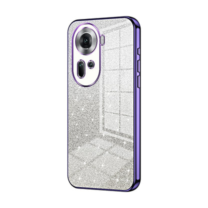 OPPO Reno11 Global Luxurious Electroplated Gradient Glitter Powder Case - Enhanced Lens Protection