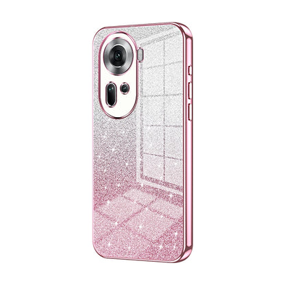 OPPO Reno11 Global Luxurious Electroplated Gradient Glitter Powder Case - Enhanced Lens Protection