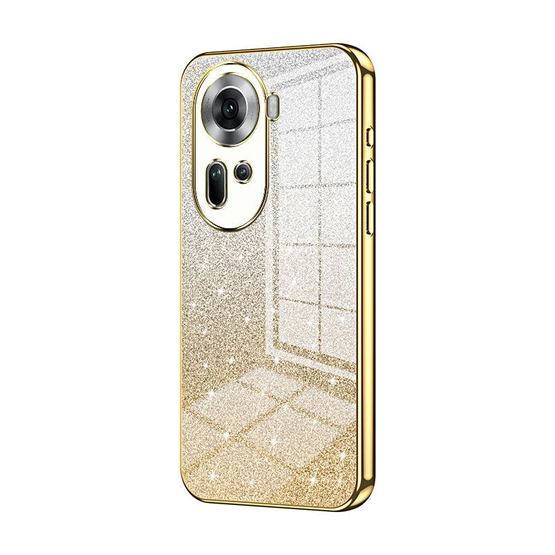 OPPO Reno11 Global Luxurious Electroplated Gradient Glitter Powder Case - Enhanced Lens Protection