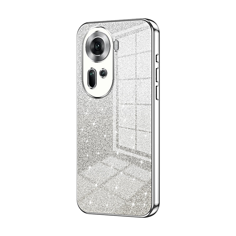 OPPO Reno11 Global Luxurious Electroplated Gradient Glitter Powder Case - Enhanced Lens Protection