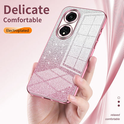 OPPO Reno4 Z 5G Luxurious Electroplated Gradient Glitter Powder Case - Enhanced Lens Protection