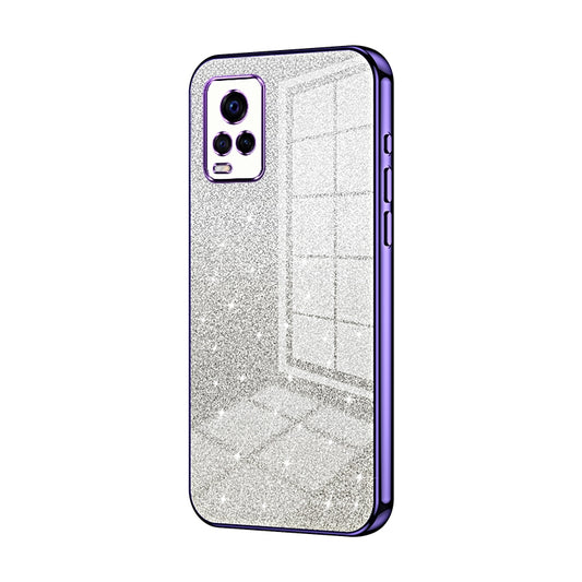 vivo V20 Pro Luxurious Electroplated Gradient Glitter Powder Case - Enhanced Lens Protection