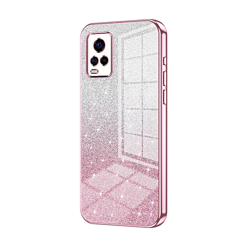 vivo S7 Luxurious Electroplated Gradient Glitter Powder Case - Enhanced Lens Protection