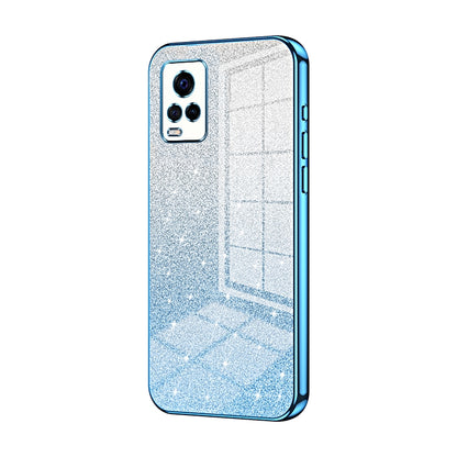 vivo V20 Pro Luxurious Electroplated Gradient Glitter Powder Case - Enhanced Lens Protection