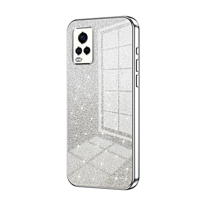 vivo V20 Pro Luxurious Electroplated Gradient Glitter Powder Case - Enhanced Lens Protection