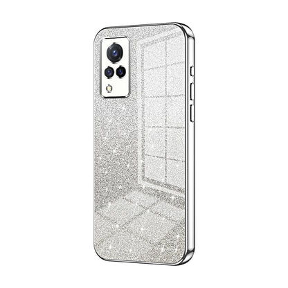 vivo S9 Luxurious Electroplated Gradient Glitter Powder Case - Enhanced Lens Protection