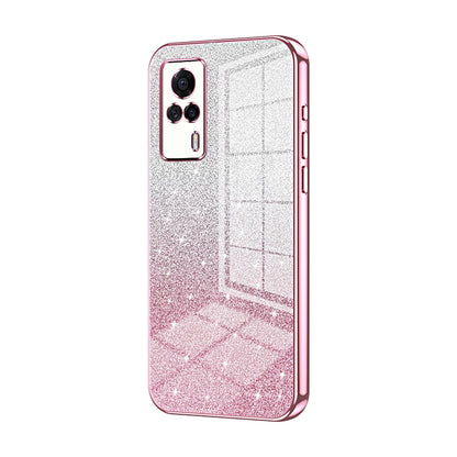 vivo S9e Luxurious Electroplated Gradient Glitter Powder Case - Enhanced Lens Protection