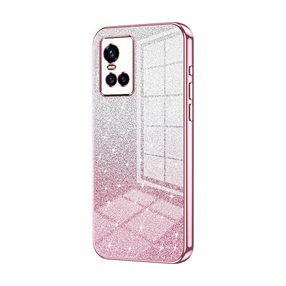 vivo S10 Pro Luxurious Electroplated Gradient Glitter Powder Case - Enhanced Lens Protection