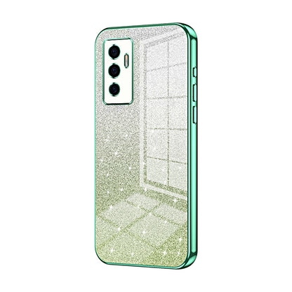 vivo S10e Luxurious Electroplated Gradient Glitter Powder Case - Enhanced Lens Protection