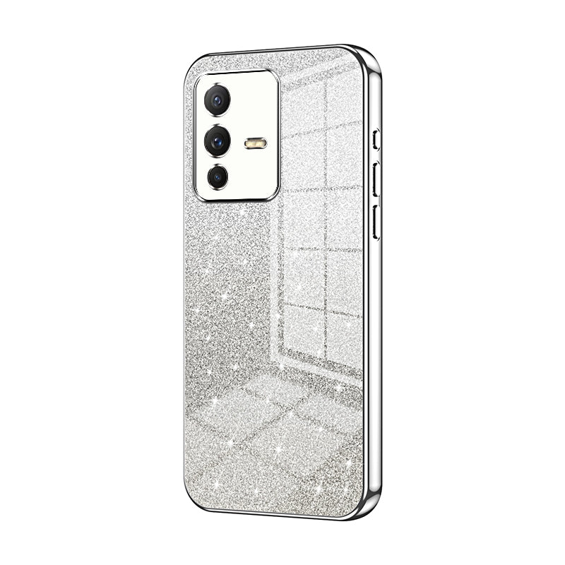 vivo S12 Luxurious Electroplated Gradient Glitter Powder Case - Enhanced Lens Protection