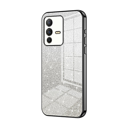 vivo S12 Luxurious Electroplated Gradient Glitter Powder Case - Enhanced Lens Protection